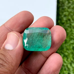 38,40 CTS. Natürlicher Smaragd Edelstein, sambischer Smaragd, 24 x 20 MM Mai Birthstone, Herstellung für Schmuck, Mai Birthstone, grüner Smaragdstein