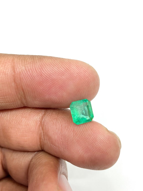 Natural Zambian Emerald Cut Gemstone, Square Faceted Emerald, May Birthstone, 14 MM Square, Making For Engagement Ring, Gift For Her