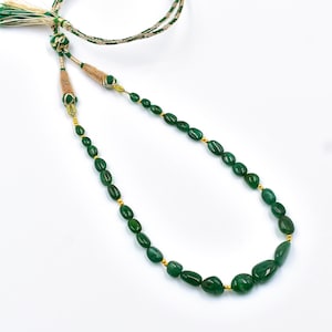 86CTS. 1 Strand Natural Emerald Nuggets Beads Necklace, Emerald Tumbles Beads Necklace, Top Green Emerald, May Birthstone, Necklace Jewelry