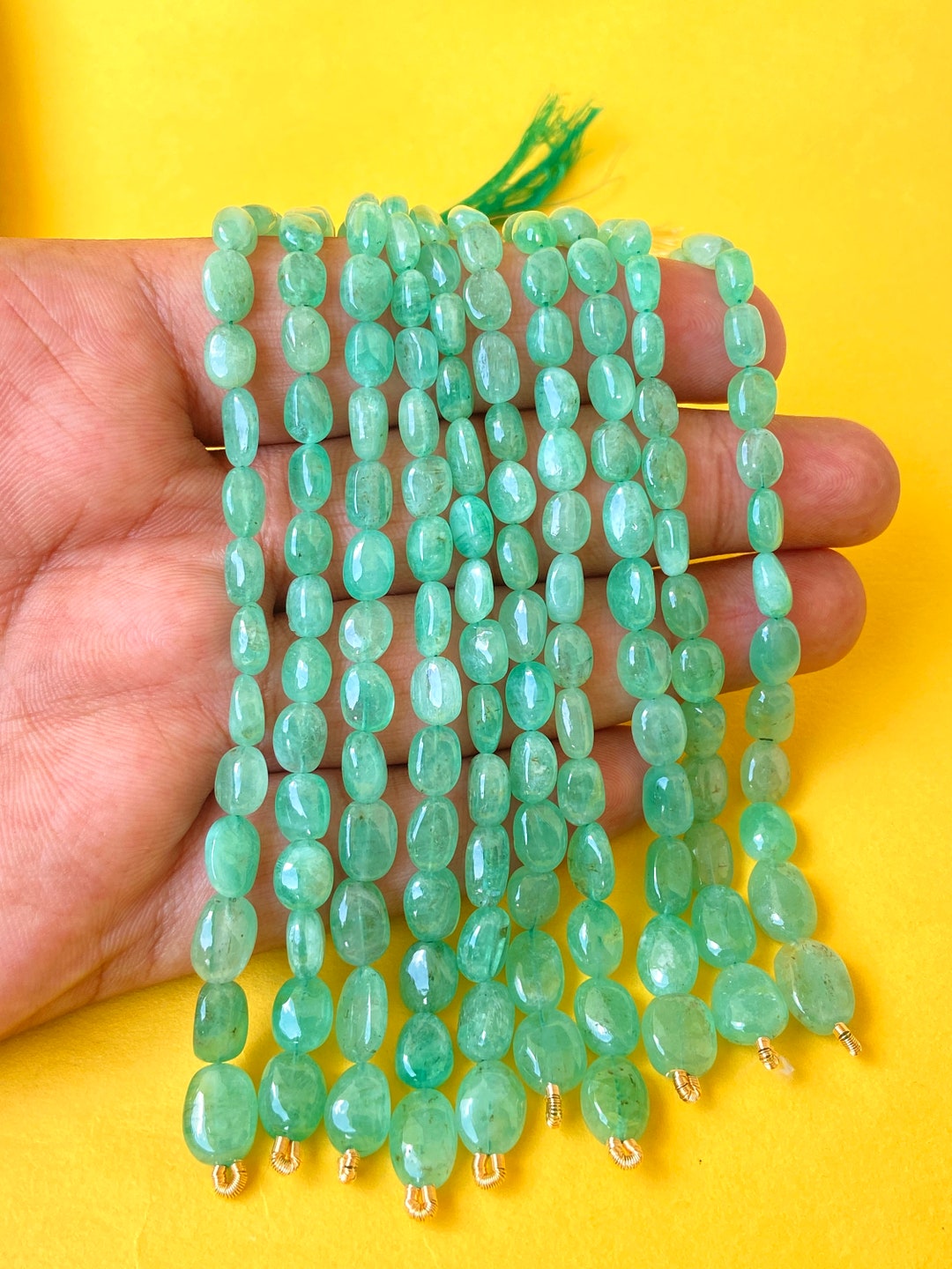 Fine Precious Russian Emerald Smooth Oval Beads A Grade Etsy