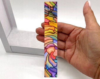 Mezuzah - Colorful Stained Glass Look Mezuzah - Acrylic Mezuzah - Personalized Judaica Gift - New Baby Gift - New Home Gift - Custom Mezuzah