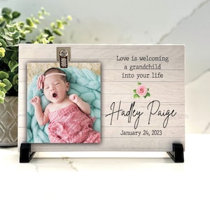 New Grandparents gift, Grandparents Frame, Personalized Gift for new grandparents, Personalized Wood Frame with baby's name and birth date