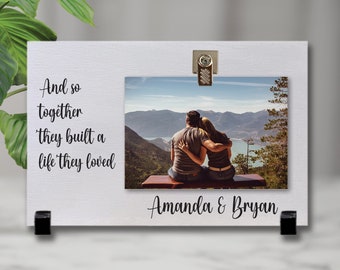 Together They Built A Life Personalized Wood Picture Frame, Engagement Gifts, Couples Gift, Wedding Gift, Anniversary Gift, Custom Frame