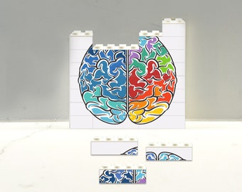 Brain Puzzle, Custom Building Blocks Brick Puzzle, Unique Gift For Brain Lovers, Neurologist, Psychologist, Therapist, Neuropsychologist