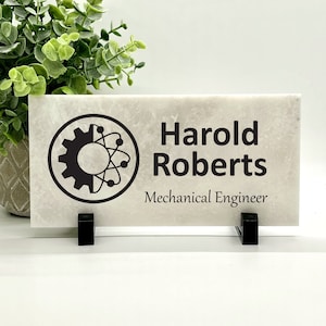 Mechanical Engineer  Desk Sign - Mechanical Engineer Name Plate - Marble Stone Desktop Name and title Sign - New Mechanical Engineer Gift
