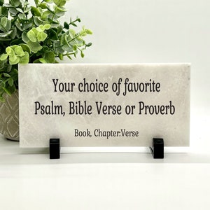 Bible Verse Sign. Custom Christian Home or Garden Decor. Choose your Favorite Bible Passage, Psalm, Proverb, Verse, Scripture - Stone Choice