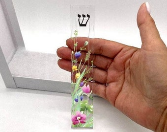 Mezuzah - Wildflower Mezuzah - Acrylic Mezuzah - Modern Mezuzah - Wild Flower Mezuzah - Personalized Mezuzah - Flower Mezuzah