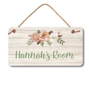 Personalized Name Sign - 5&quot; x 10&quot; Door Sign- Bedroom Sign- Floral Name Sign - Boho Name Sign - Custom Name Sign - Girls Room Sign -New Baby