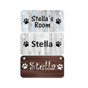 3&quot; x 6&quot; Dog crate name sign - Aluminum Sign for pets&#39; crate, kennel, cage - Personalized for your pet -background, font & wording choice