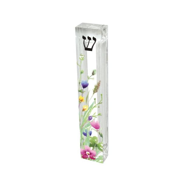 Mezuzá de flores silvestres - Mezuzá moderna floral acrílica personalizada