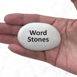 Word Stones - Printed Handcrafted Stones for Wedding Party Favors & Promotional Gifts. Serenity Stones, Pocket Rocks, and Worry Stones