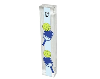 Pickleball Mezuzah – Acrylic Judaica Gift for New Home