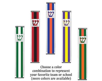 Custom Acrylic Mezuzah – Personalized Team or School Colors, Judaica Gift