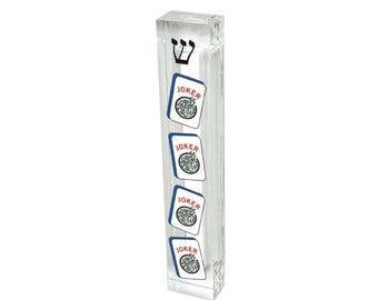 Mahjong Joker Acrylic Mezuzah – Unique New Home Gift