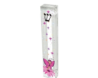 Personalized Mezuzah - Fairy - Acrylic Mezuzah - Modern Mezuzah - Personalized Judaica Gift - New Baby Gift - New Home Gift - Patterned