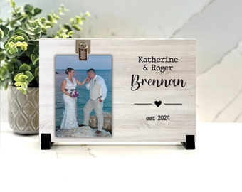 Personalized Wedding Gift, Newlywed Gift for Couple, Wedding Picture Frame, Wedding Gift idea, Custom photo gift, est. 2024