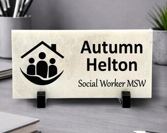 Social Worker Marble Name Plate - MSW Gift