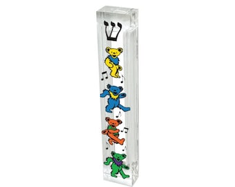 Dancing Bears Acrylic Mezuzah - New Home Judaica Gift