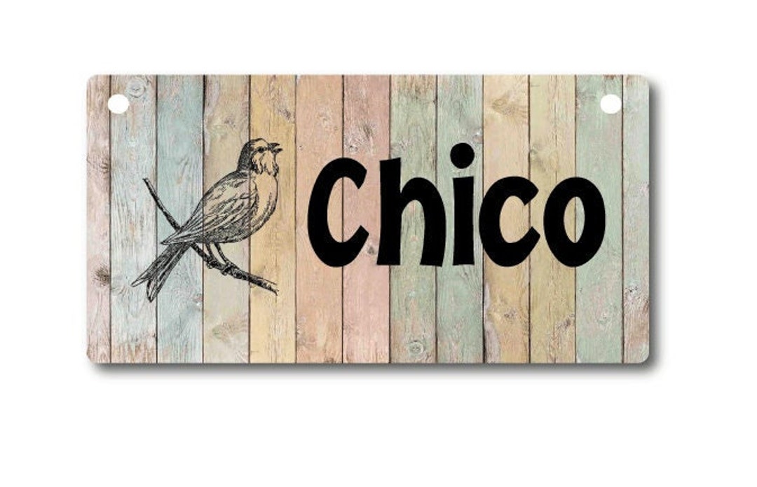 3 X 6 Bird Cage Name Plate Aluminum Sign for Bird Cage personalized for Your Bird Background