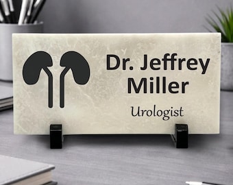 Urologist Desk Sign - Urologist Name Plate - Marble Stone Desktop Name Plate - New Urologist Gift - Medical School Graduation Gift