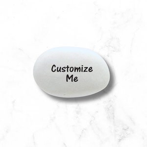 Custom Stone - Personalized Handcrafted Stone with Word or message - Custom Rock -- Custom Gift Stone - Custom Printed Stones