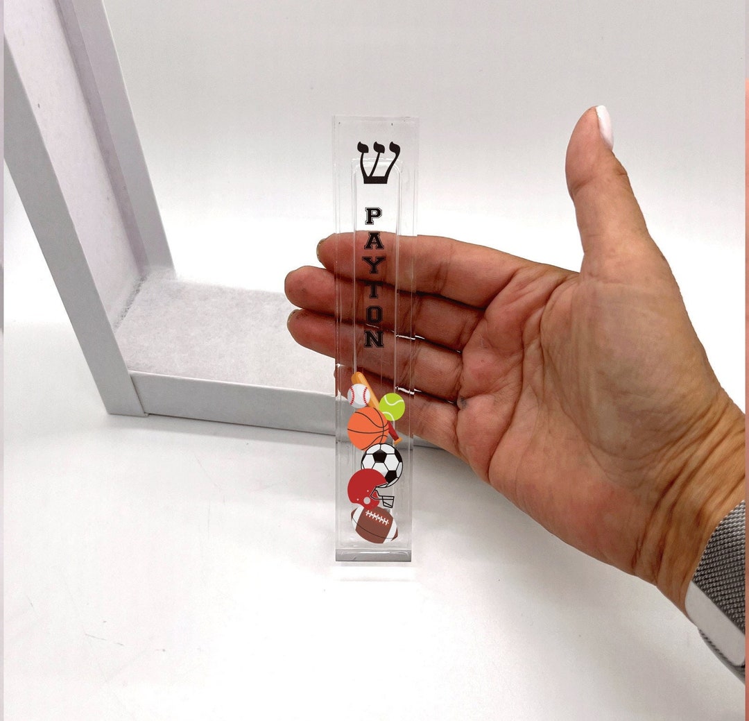 Personalized Mezuzah Boys Room Acrylic Mezuzah Modern Mezuzah