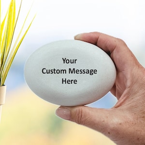 Custom Stone - Personalized Stone with Word /Message - Custom Rock - Personalized Handcrafted Stone - Custom Printed Stones - 2 Size Choices