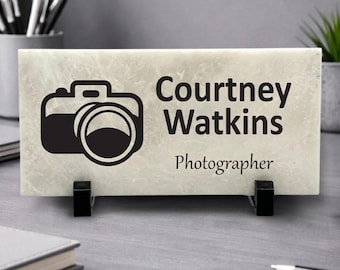 Photographer Desk Sign - Photographer Name Plate - Photographer Name and title Sign - New Photographer Gift - Photographer Office Gift