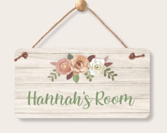 Personalized Name Sign - 5" x 10" Door Sign- Bedroom Sign- Floral Name Sign - Boho Name Sign - Custom Name Sign - Girls Room Sign -New Baby