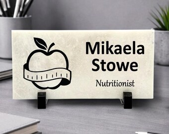 Nutritionist Marble Desk Name Plaque