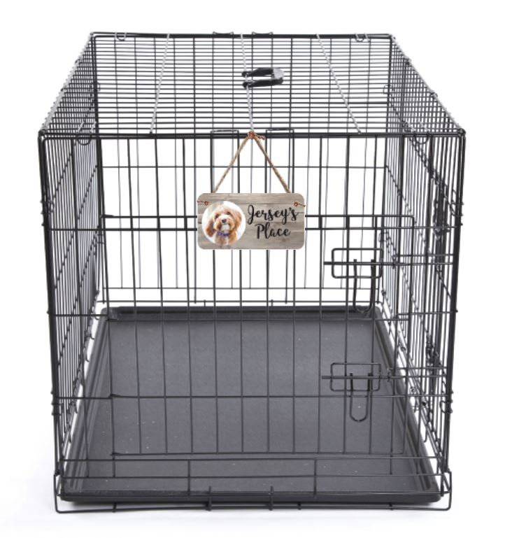 dog-crate-name-sign-3x6-aluminum-sign-for-pets-crate-etsy