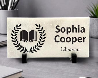 Librarian Marble Desk Name Plate