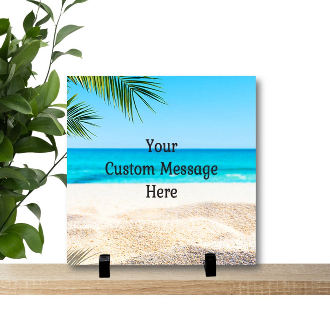 Personalized Beach Theme Gift, 8 X 8 Personalized Beach Theme Tile