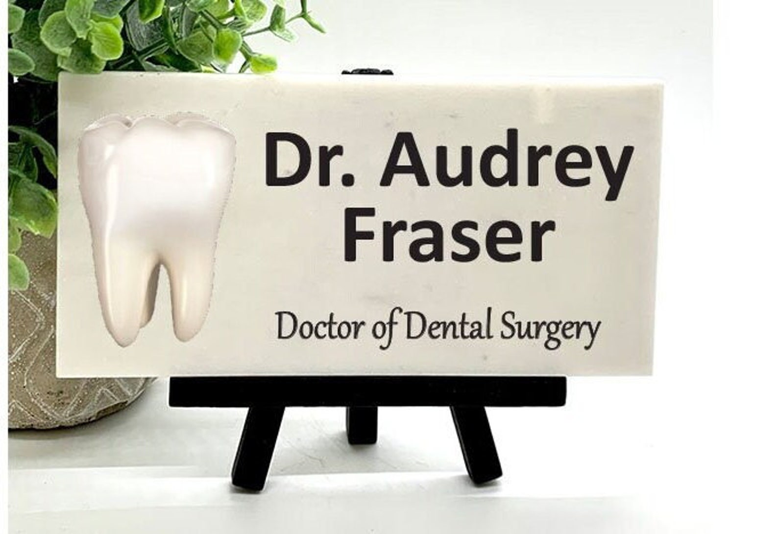 Dentist Desk Sign DDS DDM Name Plate Marble Stone Desktop Etsy
