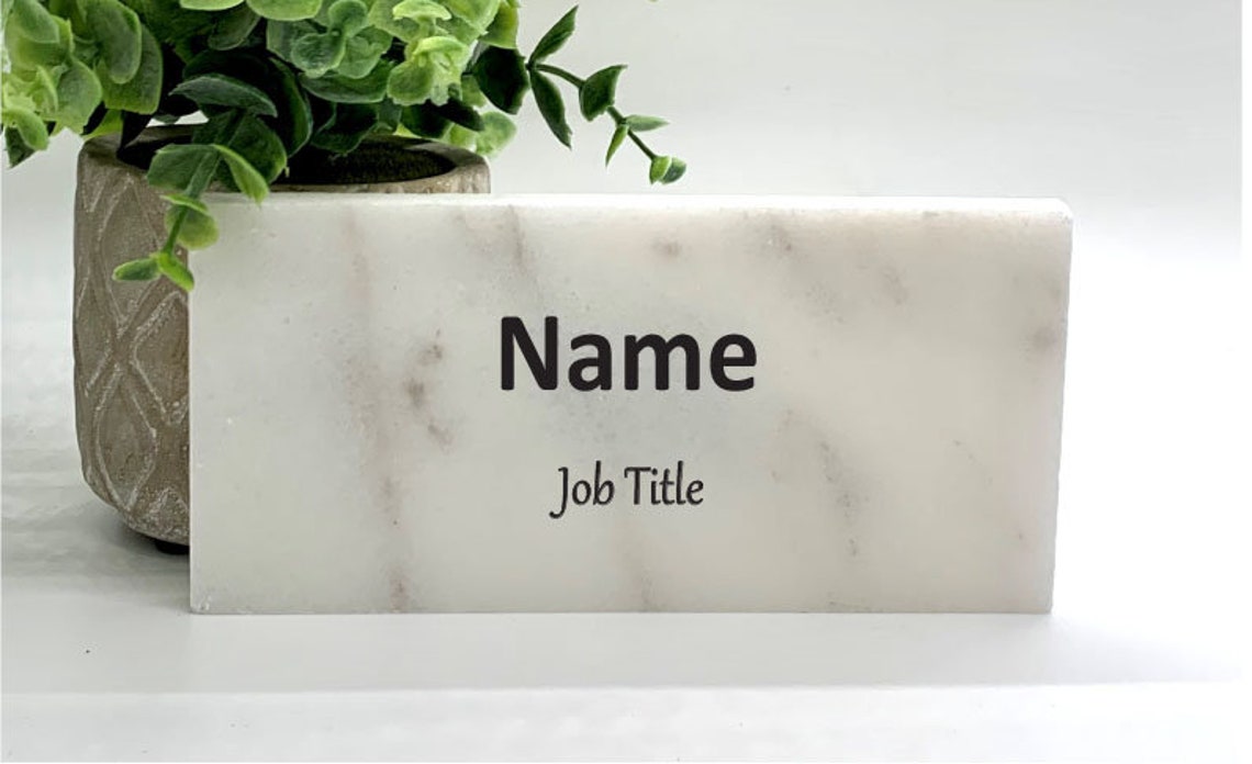 Personalized Desk Name Plate Marble Stone Desktop Name and Etsy