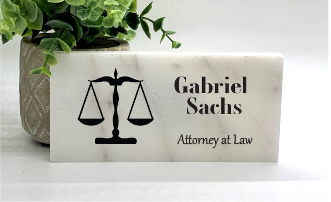 Attorney Desk Sign Lawyer / Attorney Name Plate Marble Etsy