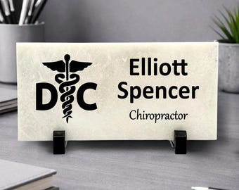 Chiropractor Marble Desk Name Plate