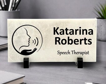 Speech Therapist Marble Desk Name Plate