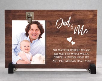 Personalized Dad & Me Wood Clip Photo Frame