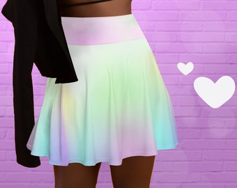 Pastel Goth Skirt, Ombre skirt, Pastel Gradient skirt, kawaii skirt, kawaii girl clothes gift, gamer girl, egirl outfit, harajuku dress