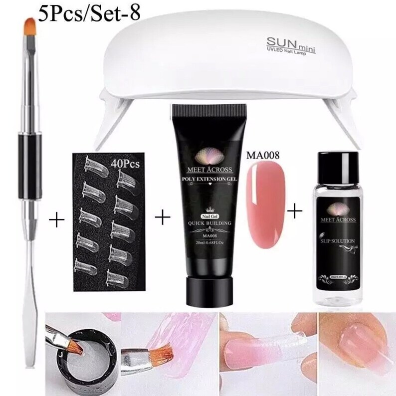 Polygel Nail Kit with led uv light Christmas or Birthday Etsy