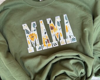 Mama Sweatshirt with Sunflower Applique