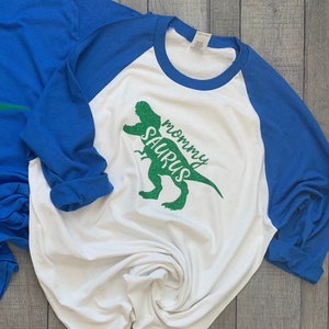 Mommy Mama Saurus Glitter Dinosaur Shirt Matching Birthday Family Shirts Mom