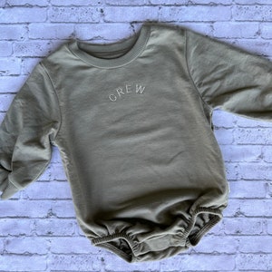 Name Bubble Sweatshirt Romper Organic Cotton Embroidered