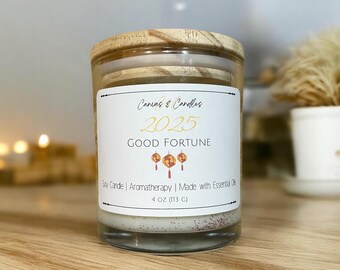 2025 Fortune Candle, New Year Candle, Message in a Bottle, Good Fortune, New Year 2025