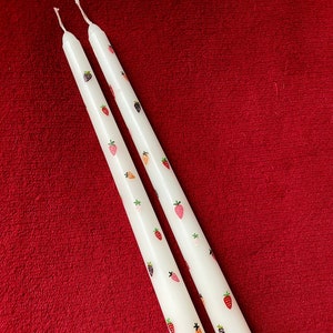 Strawberry Kissed Taper Candles Set of Two image 1