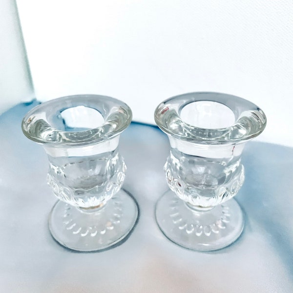 Glass Taper Candle Holders (Set of Two)