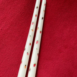 Strawberry Kissed Taper Candles Set of Two image 6