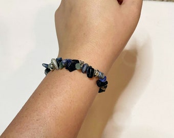 Blue Stone Stretchy Bracelet