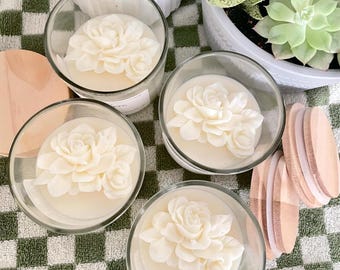 Gardenia Scented Candle, Gardenia Scented Candle, Floral Home Fragrances, Soy Wax Candle